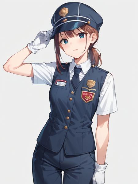  caboose uniform, hat, shirt, vest, gloves, pants