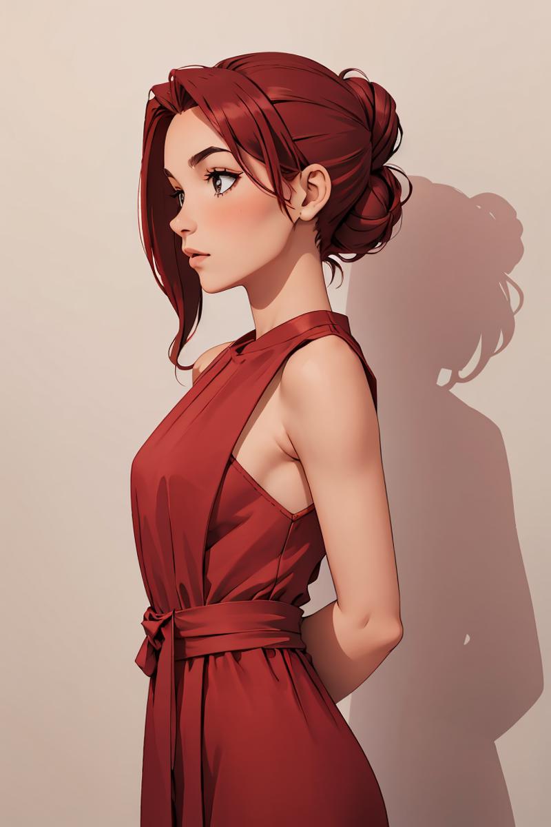 Maroon Dress With A Side Slit image by MarkWar