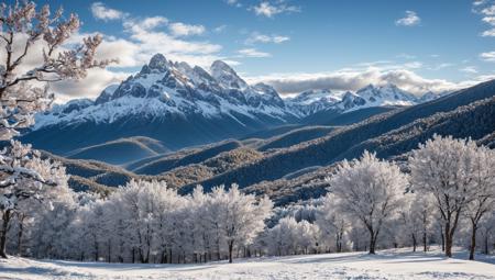 ((masterpiece:1.4,best quality)), cloud,   outdoors
(snowy mountains), spring glade, scenery, sky,
(noon:1.4), high detail, abundant, 8k, high detail, wallpaper