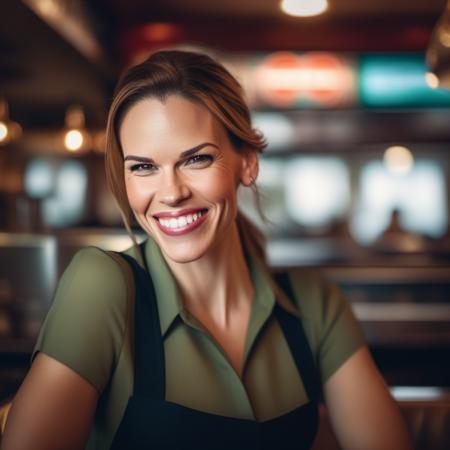 contrasts <lora:offset_0.2:.5>  <lora:hilaryswank_sdxl:1>, hilaryswank portrait photo of a woman, smiling, welcoming, working as a waitress in a diner, 4k textures, soft cinematic light, adobe lightroom, photolab, hdr, intricate, elegant, highly detailed, sharp focus, ((((cinematic look)))), soothing tones, insane details, intricate details, hyperdetailed, low contrast, soft cinematic light, exposure blend, hdr,