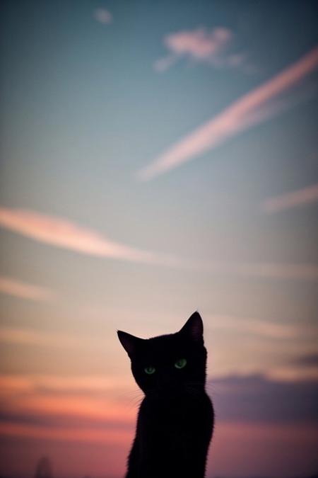 cinematic film still award winning photo .A little black cat with angel wings floating in a sky full of soft pink clouds,shallow depth of field, vignette, highly detailed, high budget, bokeh, cinemascope, moody, epic, gorgeous, film grain, grainy,anime, cyberpunk, Comic book style