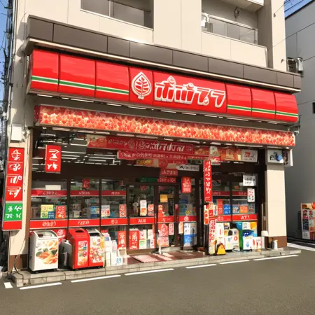 コンビニの外観P SDXL