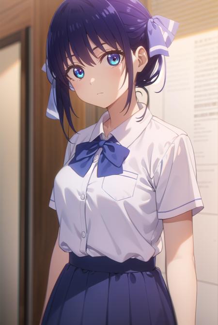 nagisaminase, <lora:nagisa minase s2-lora-nochekaiser:1>,
nagisa minase, bangs, blue eyes, blue hair, hair ribbon, side ponytail,
BREAK skirt, shirt, bow, school uniform, white shirt, short sleeves, pleated skirt, bowtie, blue skirt, 
BREAK indoors, classroom,
BREAK looking at viewer, (cowboy shot:1.5),
BREAK <lyco:GoodHands-beta2:1>, (masterpiece:1.2), best quality, high resolution, unity 8k wallpaper, (illustration:0.8), (beautiful detailed eyes:1.6), extremely detailed face, perfect lighting, extremely detailed CG, (perfect hands, perfect anatomy),