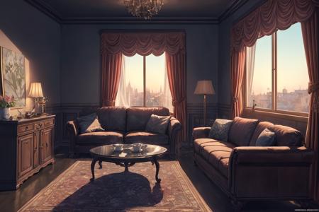 (masterpiece:1.2),best quality,high resolution,unity 8k wallpaper,(illustration:1),perfect lighting,
scenery,<lora:more_details:0.5>,a living room,sofa,tea table,television,carpet,window,dusk,curtain,wind,