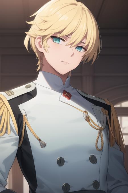 nine_alpha blonde hair military uniform