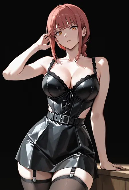 Leather Mesh Dress