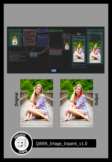 ComfyUI beginner friendly QWEN Image GGUF Inpaint Workflow (With LORAs) by SarcasticTOFU