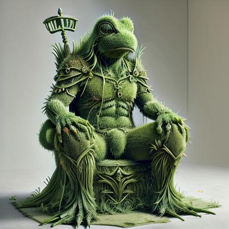 Blood for the Blood God 
blood orange world morph sdxl  A comical frog prince sitting on a giant emerald throne, looking unimpressed  made in blood orange style