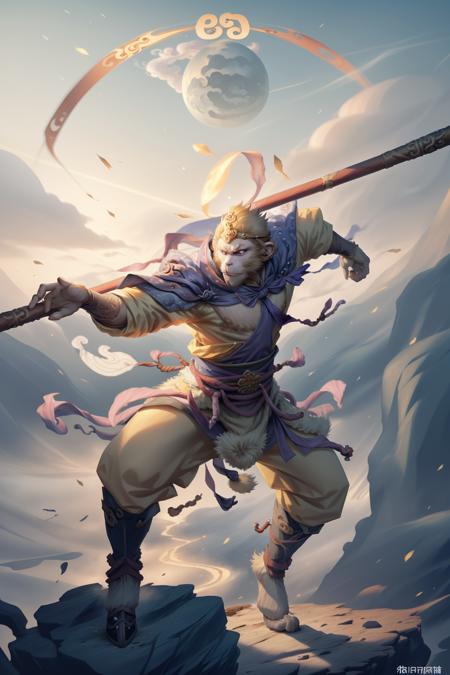 wukong_xingzhe,fighting stance,   <lora:J2W-monkeyking-0515-1-lora:0.8>