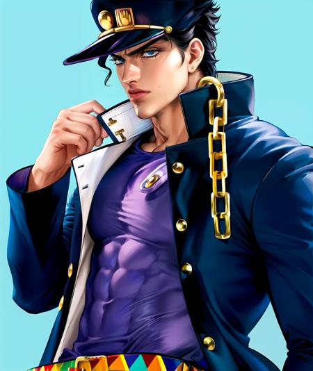 Jotaro Kujo from JoJo's Bizarre Adventure, drawn by, Stable Diffusion