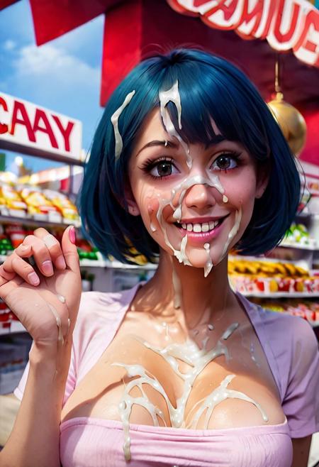 score_9, 
rating_questionable, 
ahappy  gorgeous girl walks in a supermarket, (proud :1.2) expression,( teasing:1.2), cum covered, high quality, cinematic, smile,