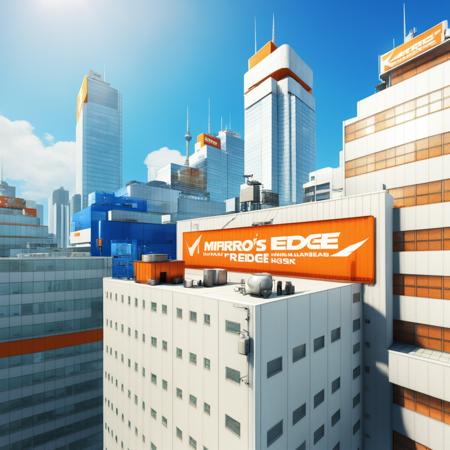 <lora:MirrorsEdge_v1.1:1>, Mirror's Edge style, a sterile bright cityscape, sunny, rooftops, (potted trees:0.8), clean white walls, pipes, door, blue sky, clouds, billboards, skyscrapers, blue sky, clouds, 3D, photorealistic, anti-aliasing, highly detailed, octane render