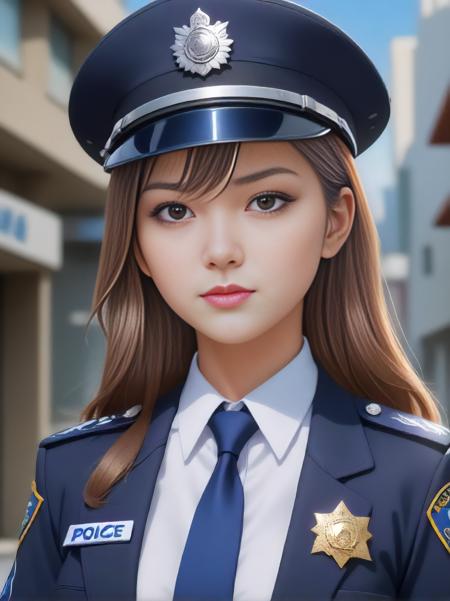 police woman, Anime artwork, anime style, key visual, vibrant, studio anime,  highly detailed, goro fujita and konstantin yuon, <art by mooncryptowow:0.6>,