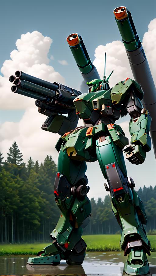 Super robot diffusion(Gundam, EVA, ARMORED CORE, BATTLE TECH like mecha lora) image by waomodder