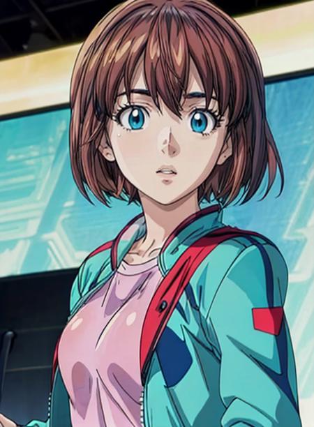 best quality, (masterpiece),(ultra-detailed), (high quality), (high resolution),<lora:add_detail:0.7> , <lora:mamori:0.7>,mamori anazaki, short hair, blue eyes, brown hair, jacket,