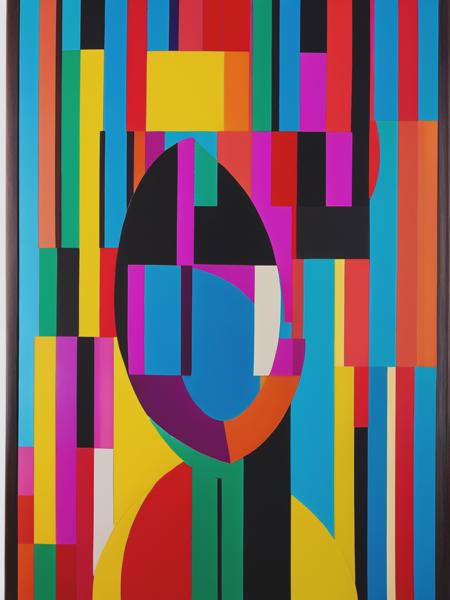 a portrait, by Yaacov Agam style,