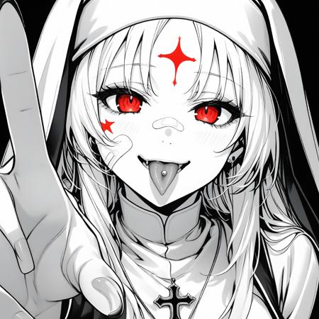 rebel nun monocrom consept [PONY | SDXL | ILLUSTRIOUS | FLUX] SDXL