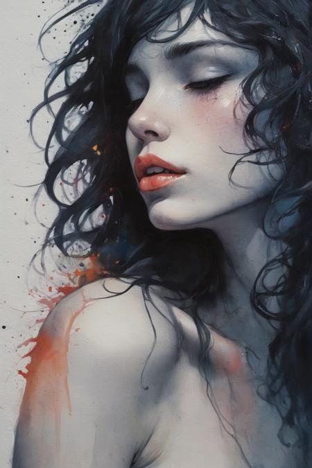 watercolor, dark, dark textured background, closeup, Conrad Roset, Brian Froud, vivid colors <lora:linquivera:1>  <lora:add-detail-xl:0.8>