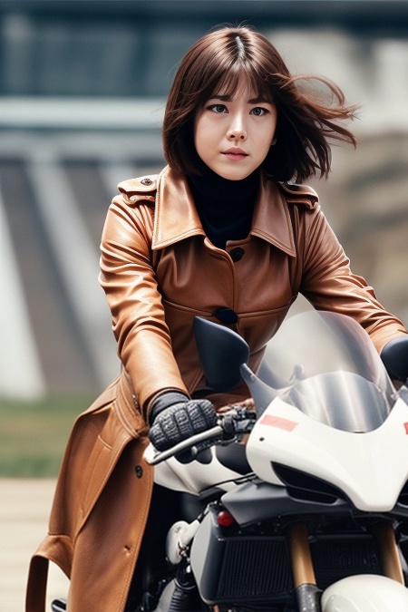RurikoMidorikawa brown leather coat