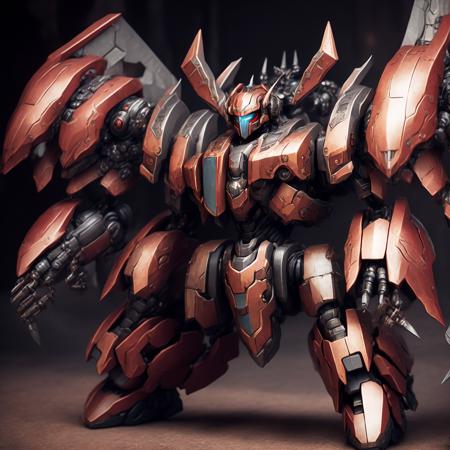 photo Diablo style Dungeons, Gundam Mecha fighting giant mobile armored mechanical beasts (GundamDungeon style:1) <lora:djzGundamDungeon:0.8)