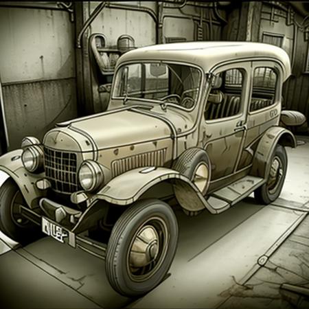 old car <lora:KitToujin:1>