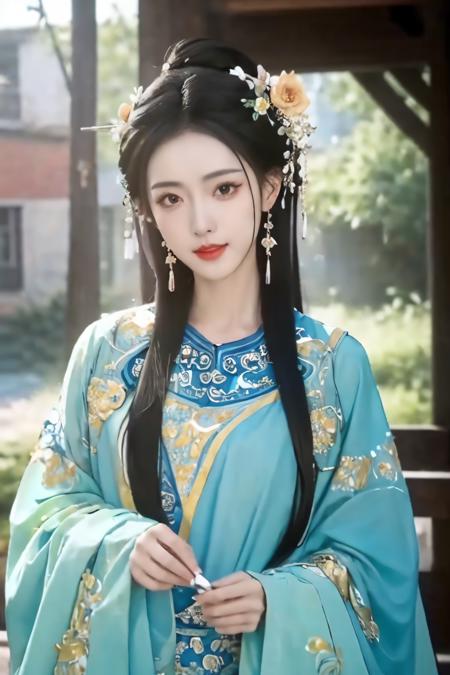 1girl solo realistic chinese clothes hair ornament