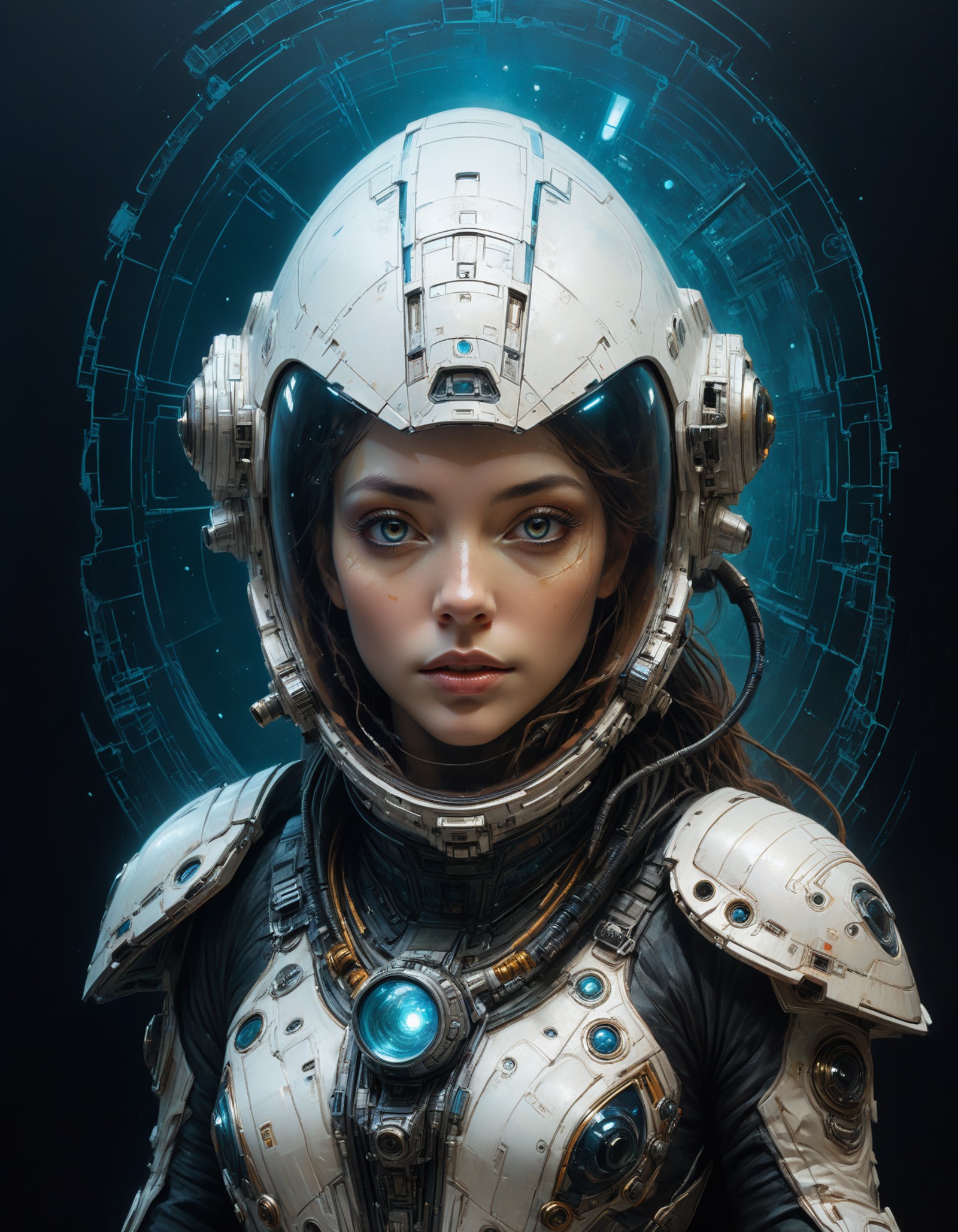 by Ellen Jewett and Adi Granov,  depth map, a spaceship crew faces a mysterious threat , hyper detailed, professional post...