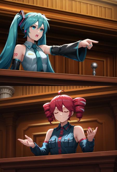 Ace Attorney Meme - Miles Edgeworth Hands Up Pose - Phoenix Wright Objection Pose |ChenkinNoob-XL-V0.1| ChenkinNoob