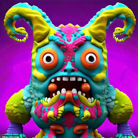 A cartoon monster, lots of fangs, derpy eyes, colorful, tentacles, horns, hd, best quality, 16k

Slimecorns, the image shows a colorful sculpture of an human with a colorful face, in the style of voxel art, detailed and macabre, sgrafitto, mike campau, depth of layers, pattern explosion, depth of Field