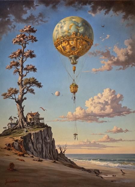 oil painting, aesthetic of surrealism with solitude atmosphere,
stunning details
