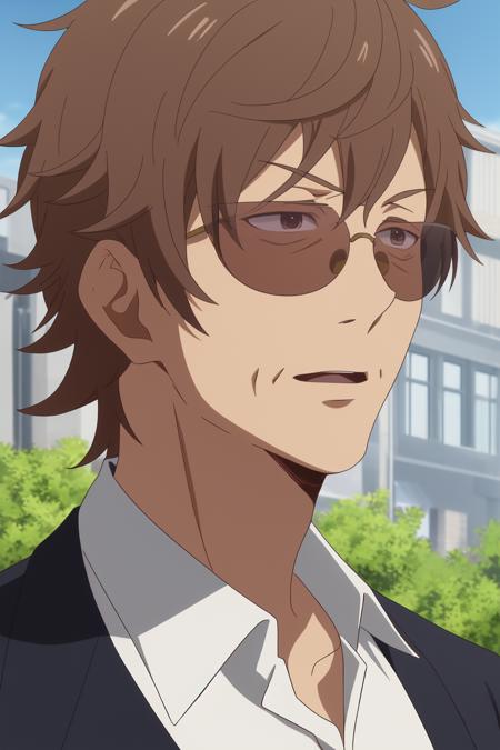 <lora:Tenshi no 3p!_sawatari masayoshi:0.7> sawatari masayoshi, glasses, sunglasses, 8k, masterpiece, absurdres, anime,