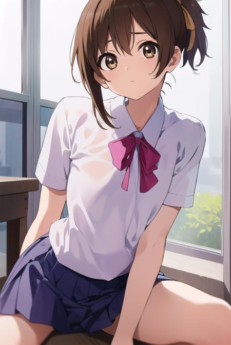 konuihirasawa, <lyco:uihirasawa-LYCORIStest:1>,
ui hirasawa, (brown eyes:1.5), brown hair, ponytail, short hair, (flat chest:1.2),
BREAK sakuragaoka high school uniform, school uniform,
BREAK looking at viewer,
BREAK indoors, classroom,
BREAK <lora:GoodHands-vanilla:1>, (masterpiece:1.2), best quality, high resolution, unity 8k wallpaper, (illustration:0.8), (beautiful detailed eyes:1.6), extremely detailed face, perfect lighting, extremely detailed CG, (perfect hands, perfect anatomy),