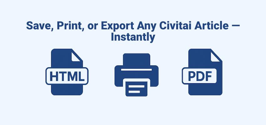 Save Civitai articles as HTML or Print them (userscript)