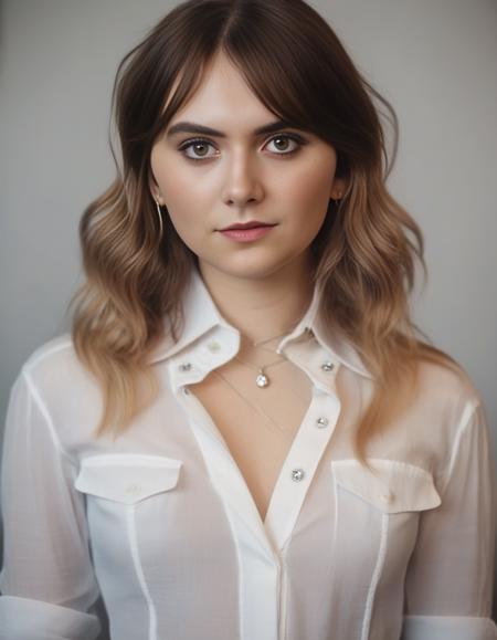 EmiliaJones,<lora:EmiliaJonesSDXL:1>,A waist up portrait of a young beautiful (Scottish | German | Italian | Turkish) girl, soft natural skin, Soft Ombré hairstyle, (breast:1.05), slim with curves, white shirt, beautiful diamond accesories.