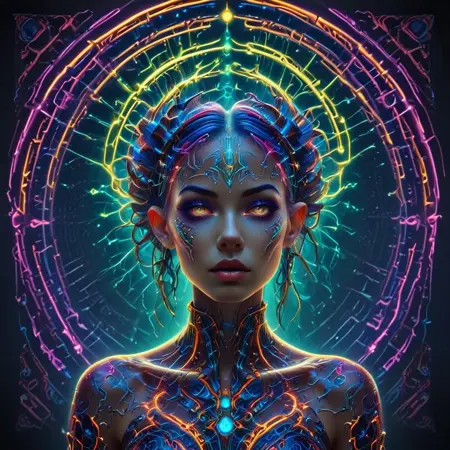 Techno Fairy New Age Cyberpunk Bioluminescence