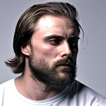 profile photo of forsen_person as GigaChad, long hair, bangs, full beard, sharp jawline