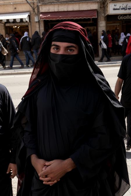 man wearing hijab