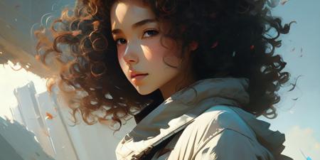 (samdoesart:1) (dreamlikeart:1) full body portrait of a beautiful young lady, curly hair, (sci-fi:1.2), masterpiece, intense shadows, ambient light, illustration, (thick outlines:1.2), cartoon, highres, drawn by Inoue Takehiko, (Diego Dayer:0.9), Jakub Rozalski, (kuvshinov:1) <kuvshinov>