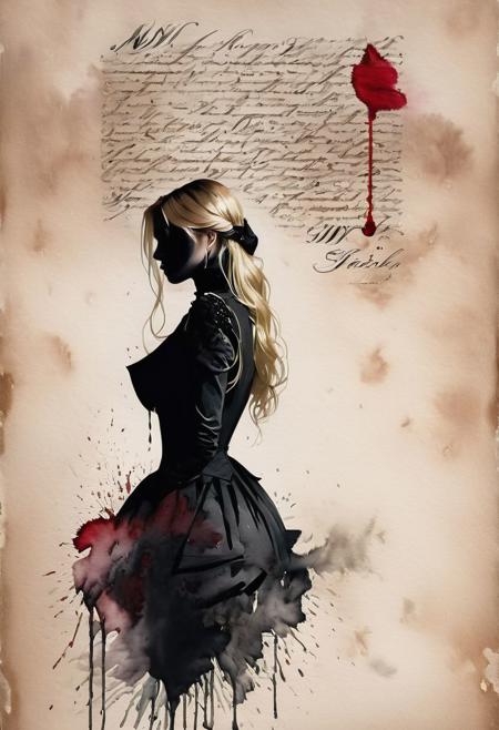 RAW profile photo, close-up, dark atmosphere, masterpiece, cinematic film still of a blonde beautiful woman, detailed eyes,eyeliner, darkred lipstick, black lace turtleneck dress, tack sharp focus on eyes, Sensual, lustful, seductive,  intricate, ultra detailed, 8k, <lora:MS_DitavT_V1_32:0.6>
