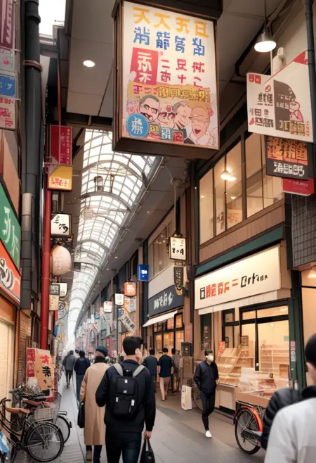 天神橋筋商店街 Tenjinbashisuji shopping street SDXL