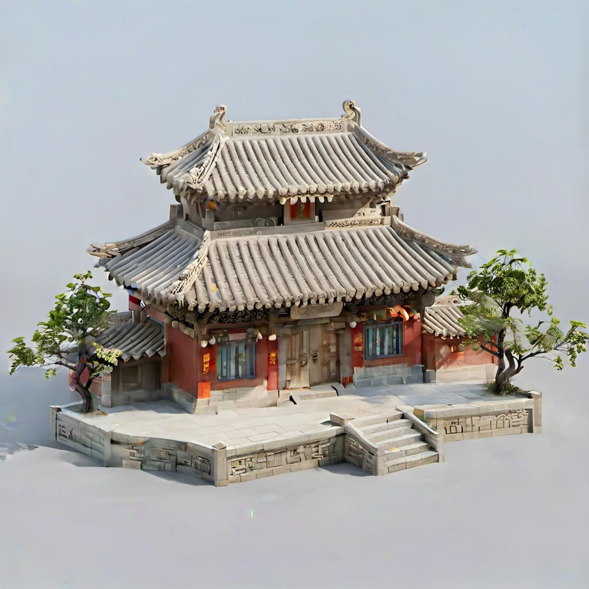 SDXL 3D rendering style/ Chinese ancient architecture image by yanyunxi