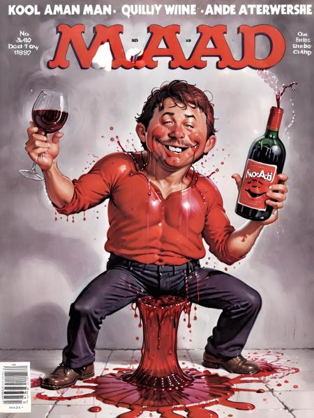 mad-magazine-cover, kool aid man spilling red wine everywhere