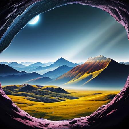 random alien planet, beautiful scenery, high quality