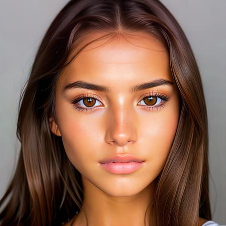 Portrait photo of a ((unbelievably stunning)) sks woman with (shiny brown hair),epic (photo, studio lighting, hard light, sony a7, 50 mm, matte skin,pores, colors, hyperdetailed, hyperrealistic), ethereal, perfect face,( symmetrical:0.4),<lora:ismerced3-12:0.7>, (highly detailed lips), young, 19 years old