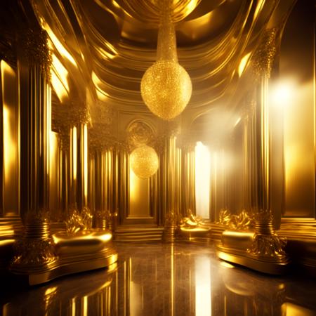 photo You are unstoppable - Always believe in, the Dimension of Gold, the rooms are made of Polished Gold (GoldRoom style:1) <lora:djzGoldRoom:0.8)