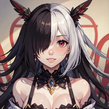 Hair over one eye, both eyes, LECO