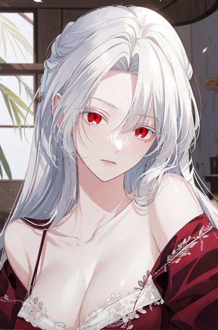 masterpiece, (best quality), 1girl , white hair, Raviel, red eyes masterpiece, (best quality), 1girl , white hair, Raviel, red eyes, schooluniform