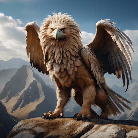 highly detailed documentary photo of griffon:1.3,

 mountains, 8k, intricate details, depth of field, cinematic,

masterpiece, best quality:1.1, 

ultra photoreal, photorealistic:1.0, sharp focus:1.1, 
depth of field:1.1, god rays:1.4,

50mm, style of Nathan Wirth, Hasselblad X1D II, Porta 160,
