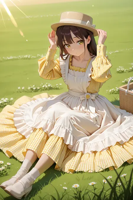 Gingham Apron Country Dress LoRA