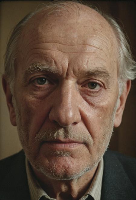 Hanalogital, film highlights, old man face close-up, realism, epic world, faded film, desaturated, old photo, award winner photo, 35mm photo, grainy, vignette, vintage, lomography, stained, highly detailed, found footage, highly detailed, volumetric, dramatic lighting